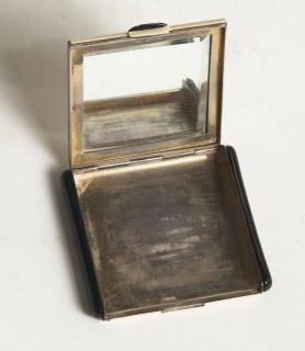 Appraisal: Sterling Silver and Gold Enamel Compact x OT Gross