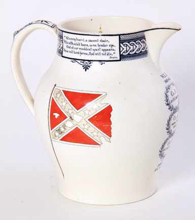 Appraisal: Rare Wedgwood Confederate pitcher commissioned by William Ashmead Courtenay of