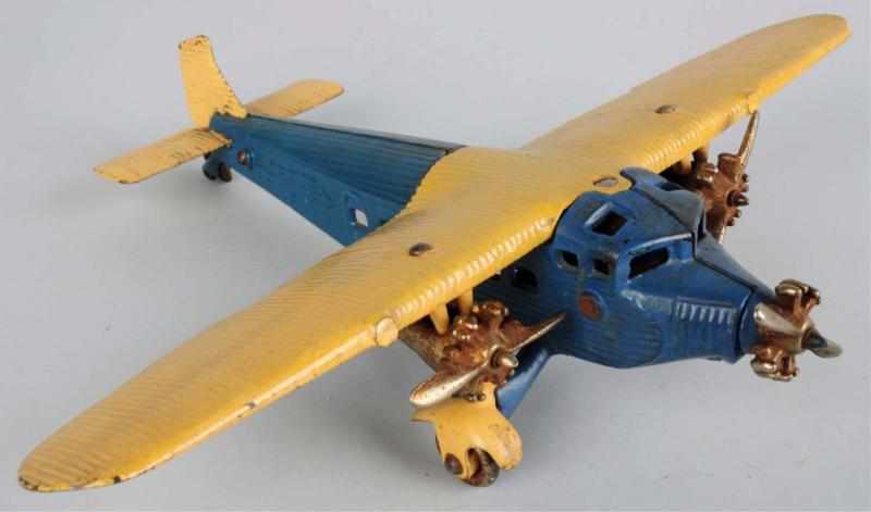 Appraisal: Cast Iron Kilgore Tat Tri-Motor Airplane Toy American Embossed Kilgore