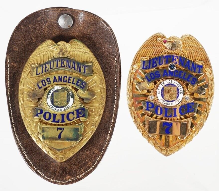 Appraisal: LAPD BADGE PLUS K GOLD RETIREMENT SHIELDIncredibly rare original Los