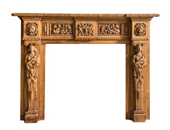 Appraisal: Sale Lot A Continental Carved Oak Mantel th th century