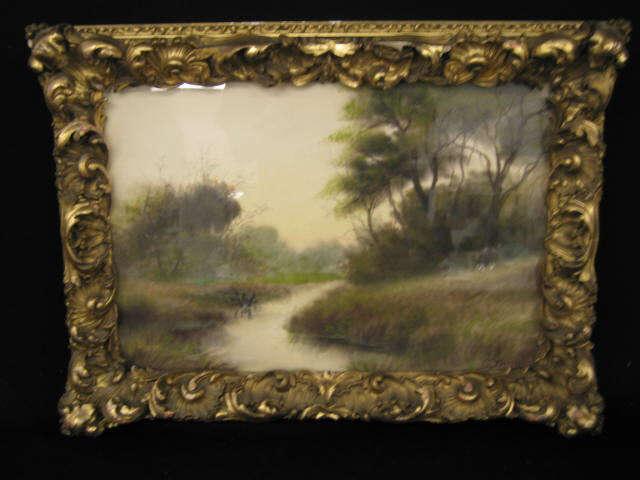 Appraisal: G Drisler Watercolor Gouache Impressionistic Landscape well listed New York