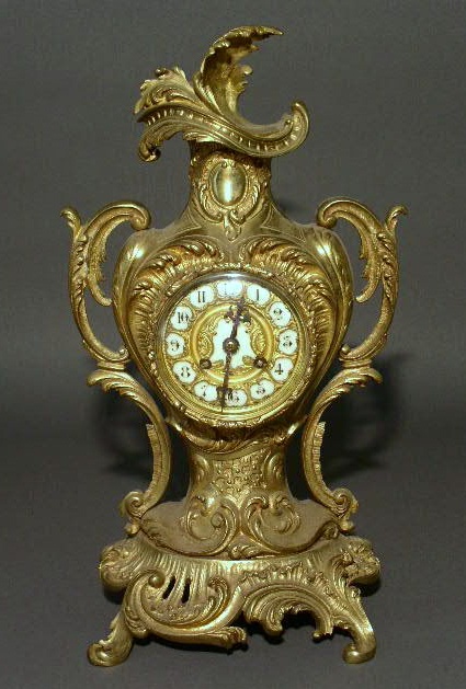 Appraisal: French brass clock c h x w x d