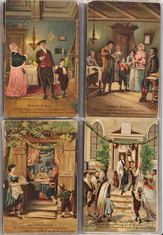 Appraisal: Postcards Album of Fifty-seven Postcards Depticting Jewish Life late th