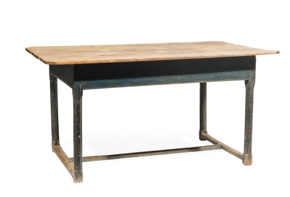 Appraisal: Important Louisiana Cypress Kitchen Table c retains original Prussian blue