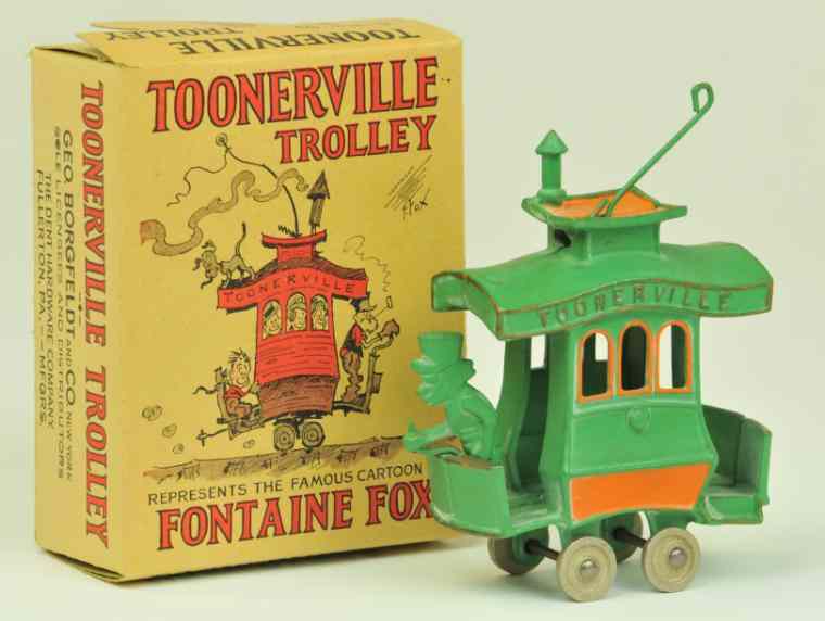 Appraisal: TOONERVILLE TROLLEY WITH ORIGINAL BOX Cast iron Mfg by Dent