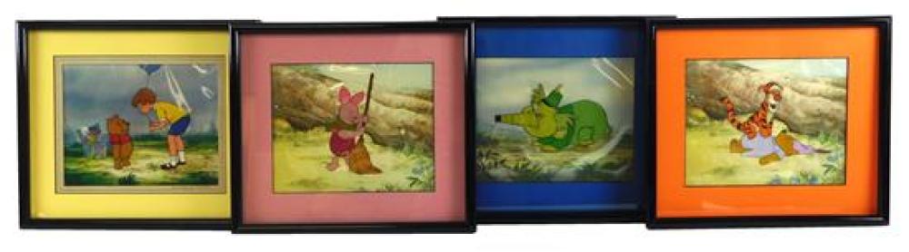 Appraisal: Four Walt Disney animated celluloids from Winnie the Pooh three