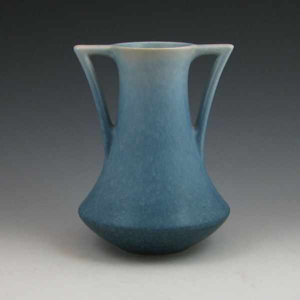 Appraisal: Roseville Rozane Pattern handled vase in blue Marked Roseville USA