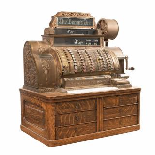 Appraisal: National Cash Register National cash register on oak base Serial