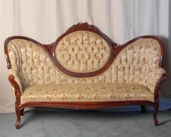 Appraisal: A th C Rococo Revival Triple Back Sofa with button