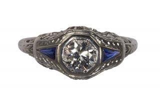 Appraisal: Art Deco diamond and k white gold ring Art Deco