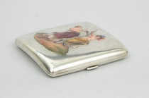 Appraisal: A Fine Enameled Silver Cigarette Case Austrian ca A rectangular