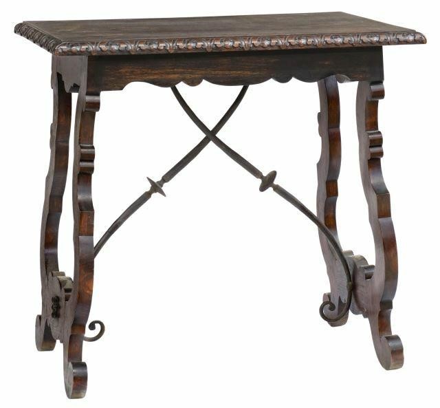 Appraisal: Spanish Baroque style oak table early th c single board