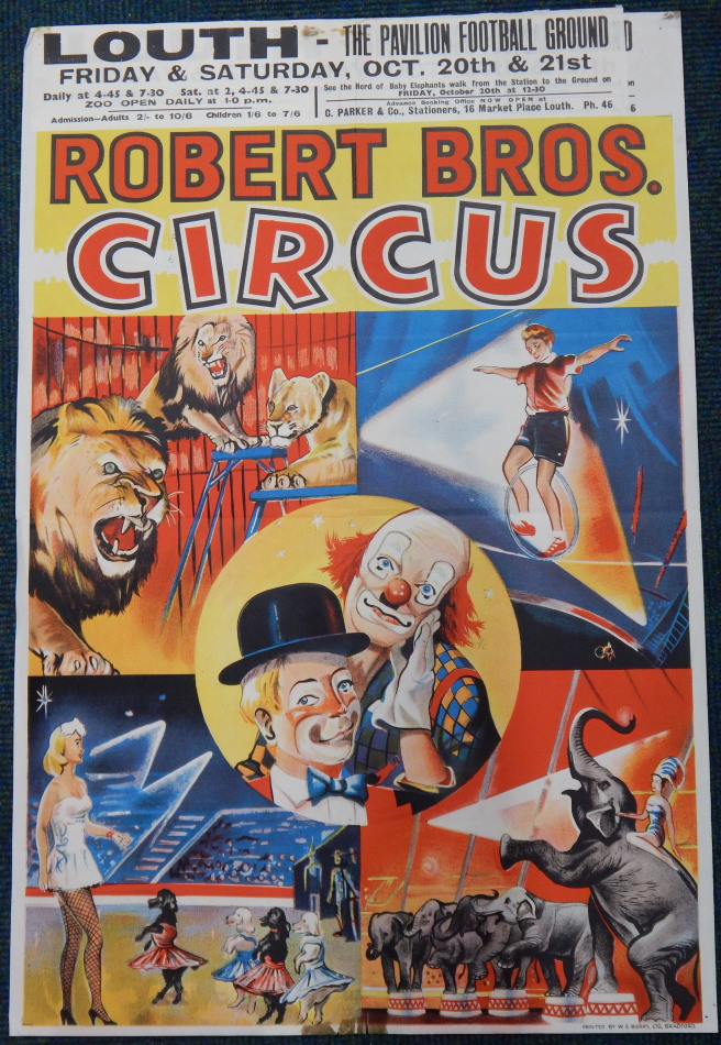 Appraisal: A Robert Brothers Circus poster the Pavilion Football Ground Louth