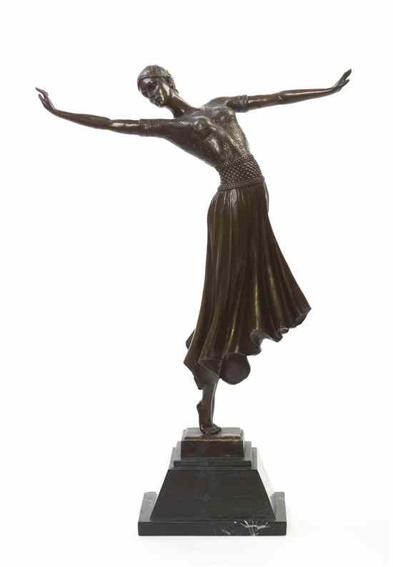 Appraisal: A Bronze Figure of a Dancer after Chipparus raised on