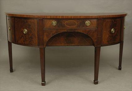 Appraisal: George III Mahogany and Satinwood Cross-Banded Sideboard in x ft