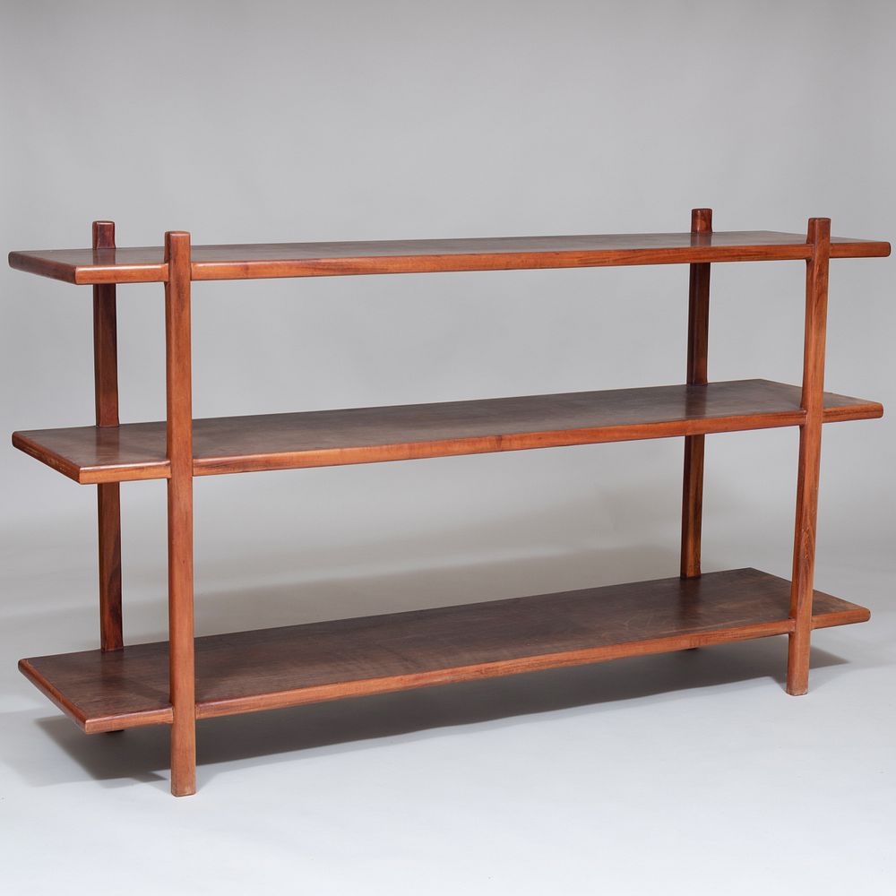 Appraisal: Modern Walnut Three Tier tag re x ft in x