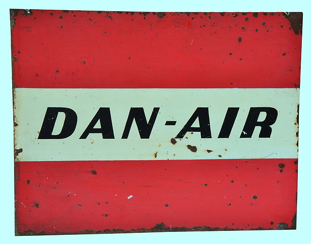 Appraisal: AN ENAMEL 'DAN-AIR' SIGN cm x cm