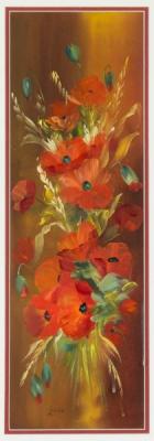 Appraisal: Lillias Blackie British born Poppies signed acrylic on board cm