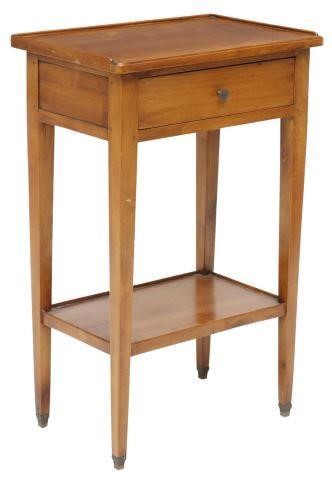 Appraisal: French Provincial style fruitwood bedside table th c fitted with