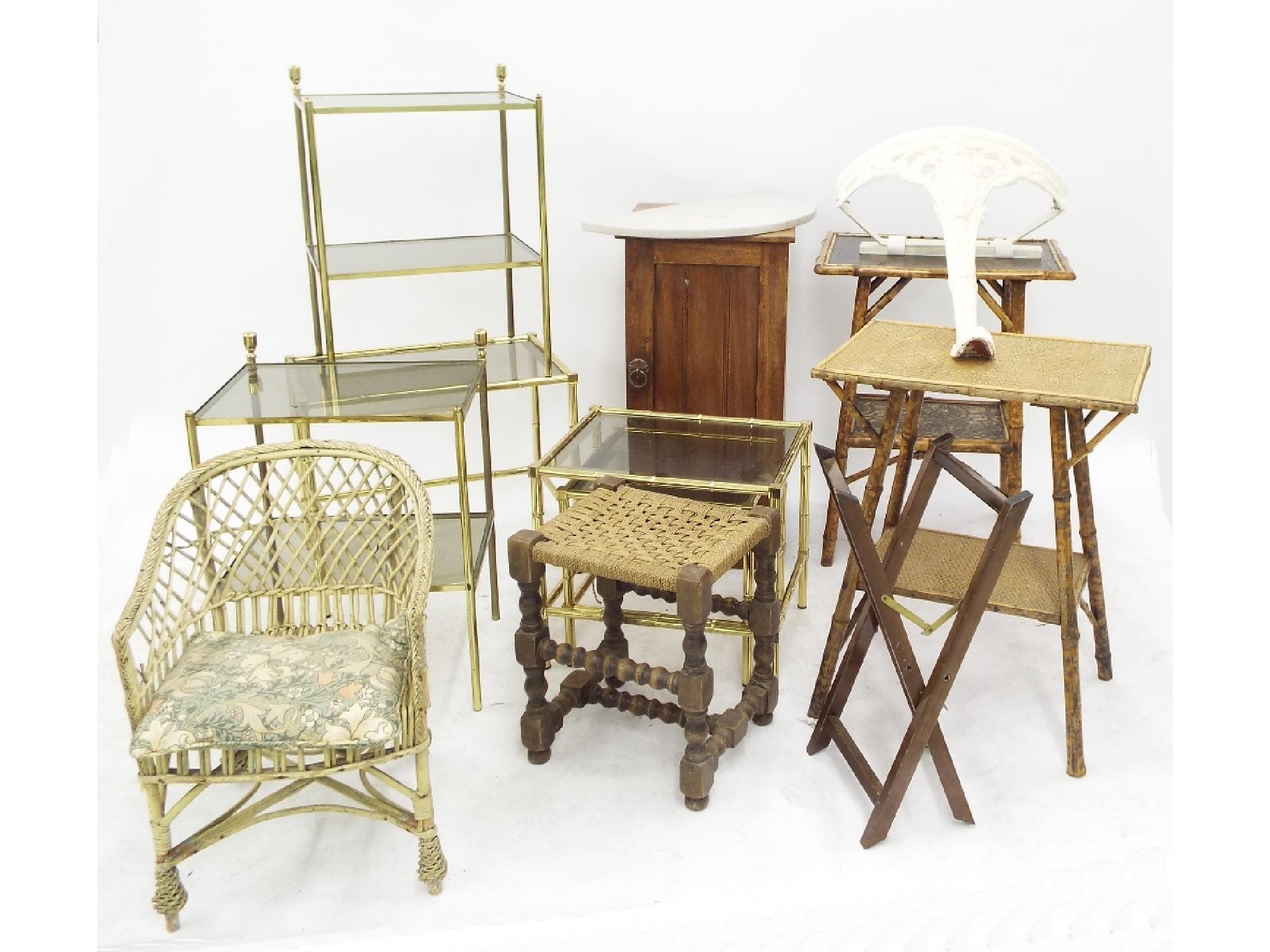 Appraisal: Mixed quantity of furniture to include a nest of three