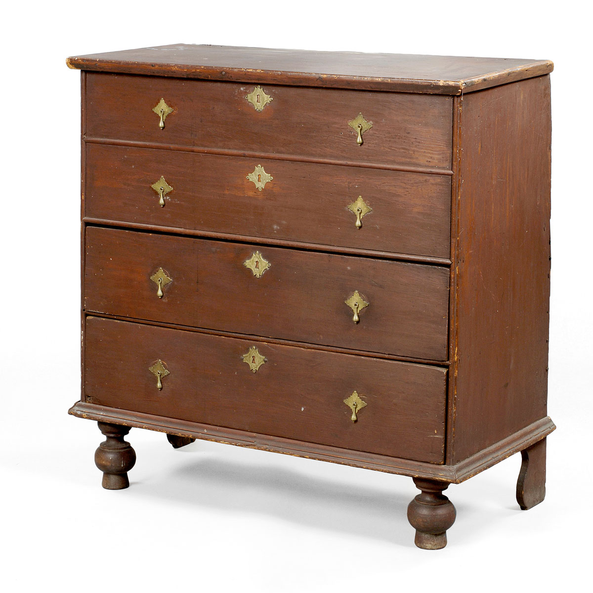 Appraisal: NEW ENGLAND WILLIAM AND MARY TWO-DRAWER BLANKET CHEST The rectangular