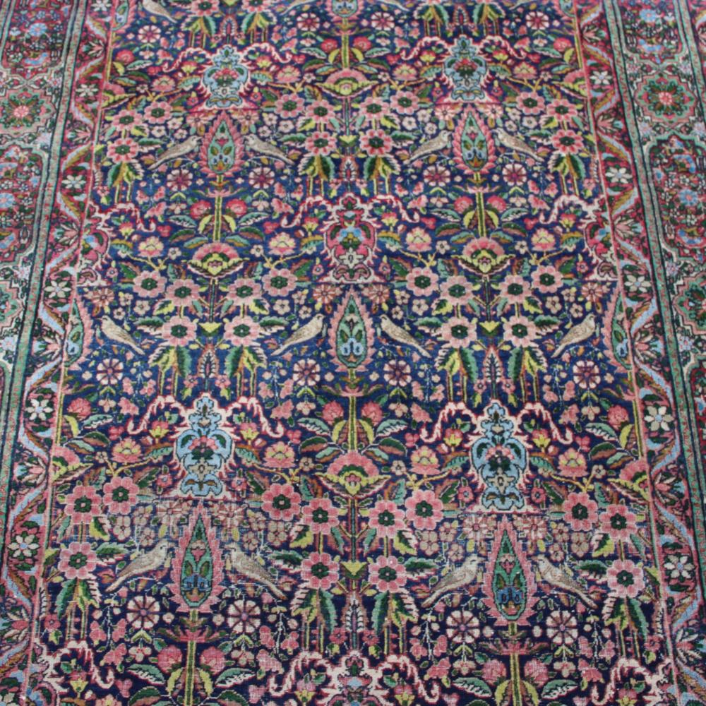 Appraisal: LAVAR KERMAN PERSIAN TREE OF LIFE WITH BIRDS HAND KNOTTED