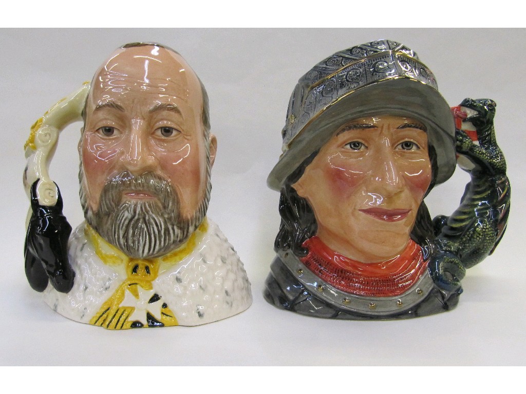 Appraisal: Two Royal Doulton character jugs Edward VII D and St