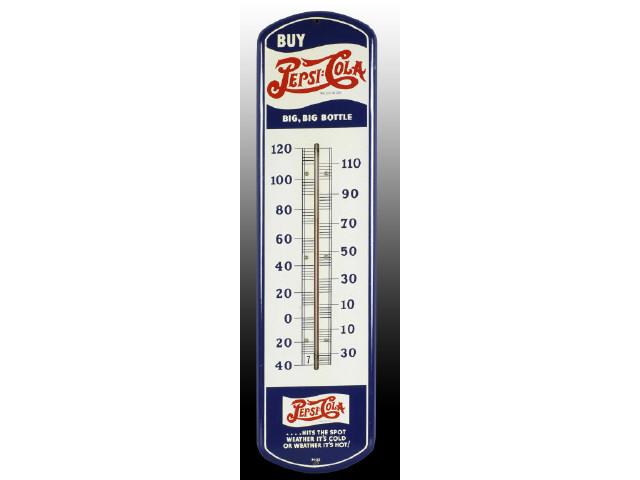 Appraisal: Pepsi-Cola Tin Thermometer Description s Beautiful bright example with the