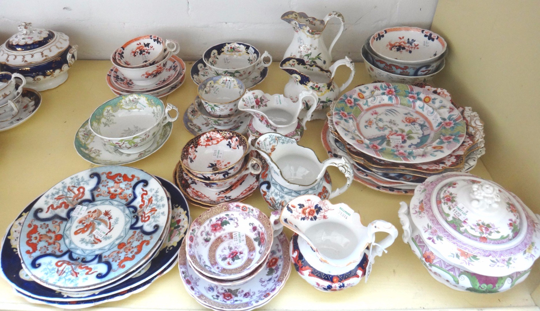 Appraisal: A group of Ridgway porcelain part tea services second quarter