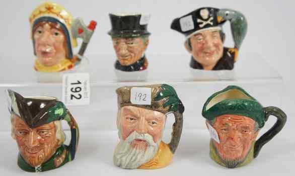 Appraisal: Royal Doulton Miniature Character Jugs Long John Silver D Robin