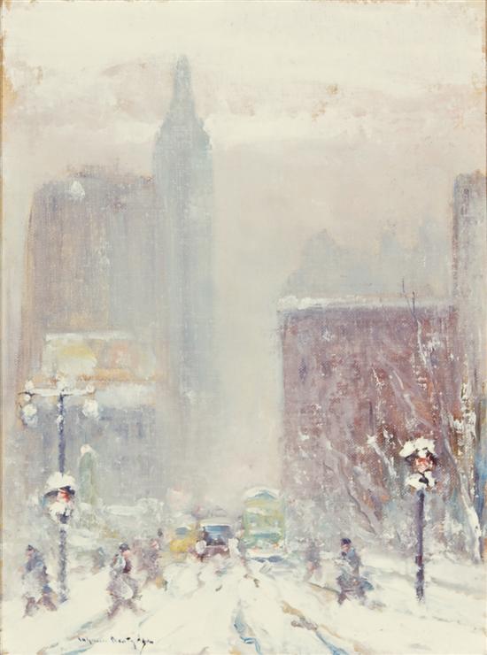 Appraisal: JOHANN BERTHELSEN American - New York City Looking North oil