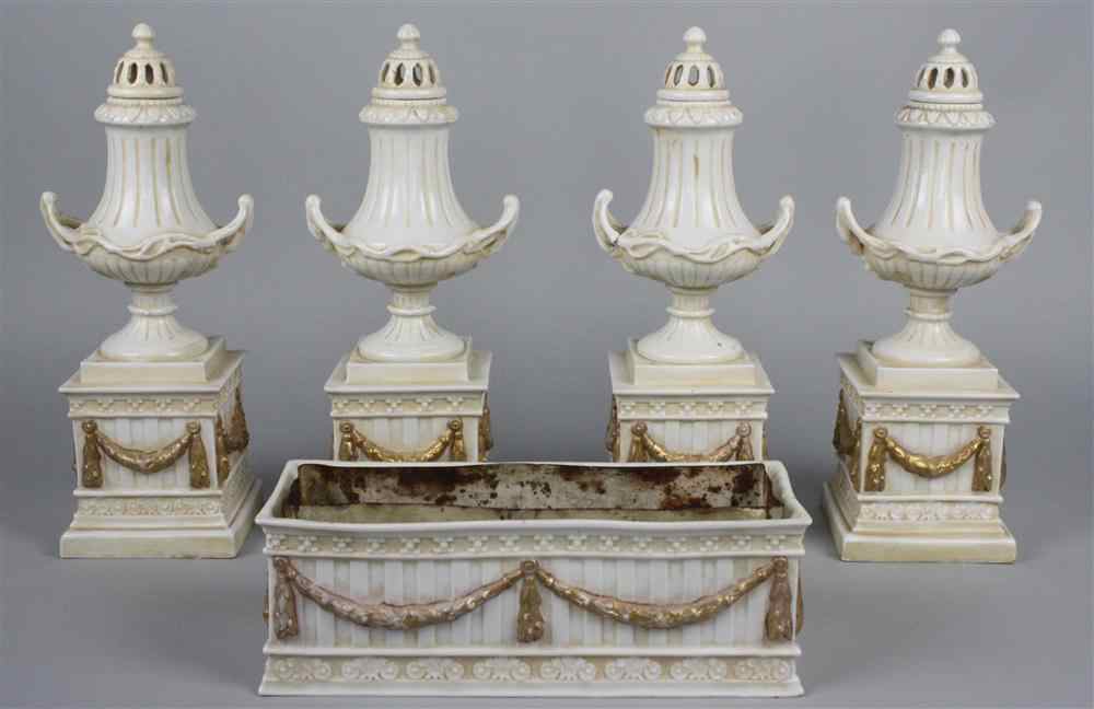 Appraisal: VIENNA STYLE GILT AND WHITE CENTERPIECE various unidentified impressed marks