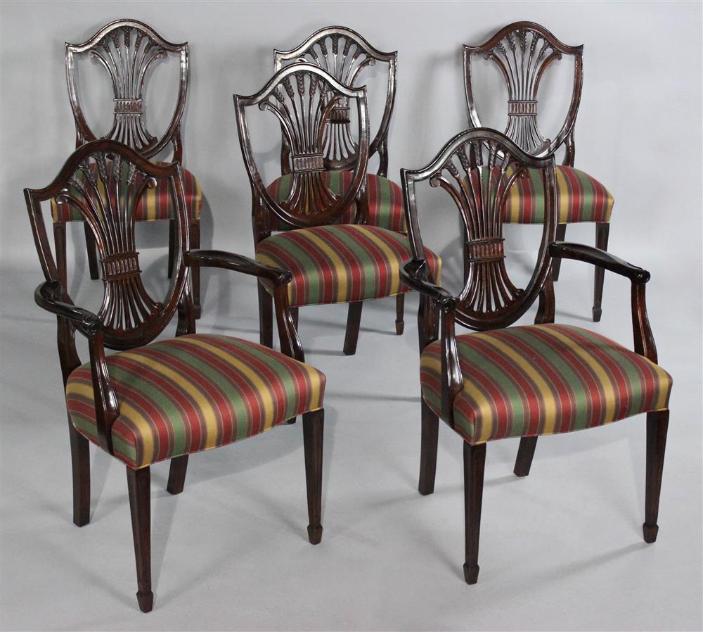 Appraisal: SIX STICKLEY FURNITURE MONROE PLACE MAHOGANY DINING CHAIRS STYLE -S