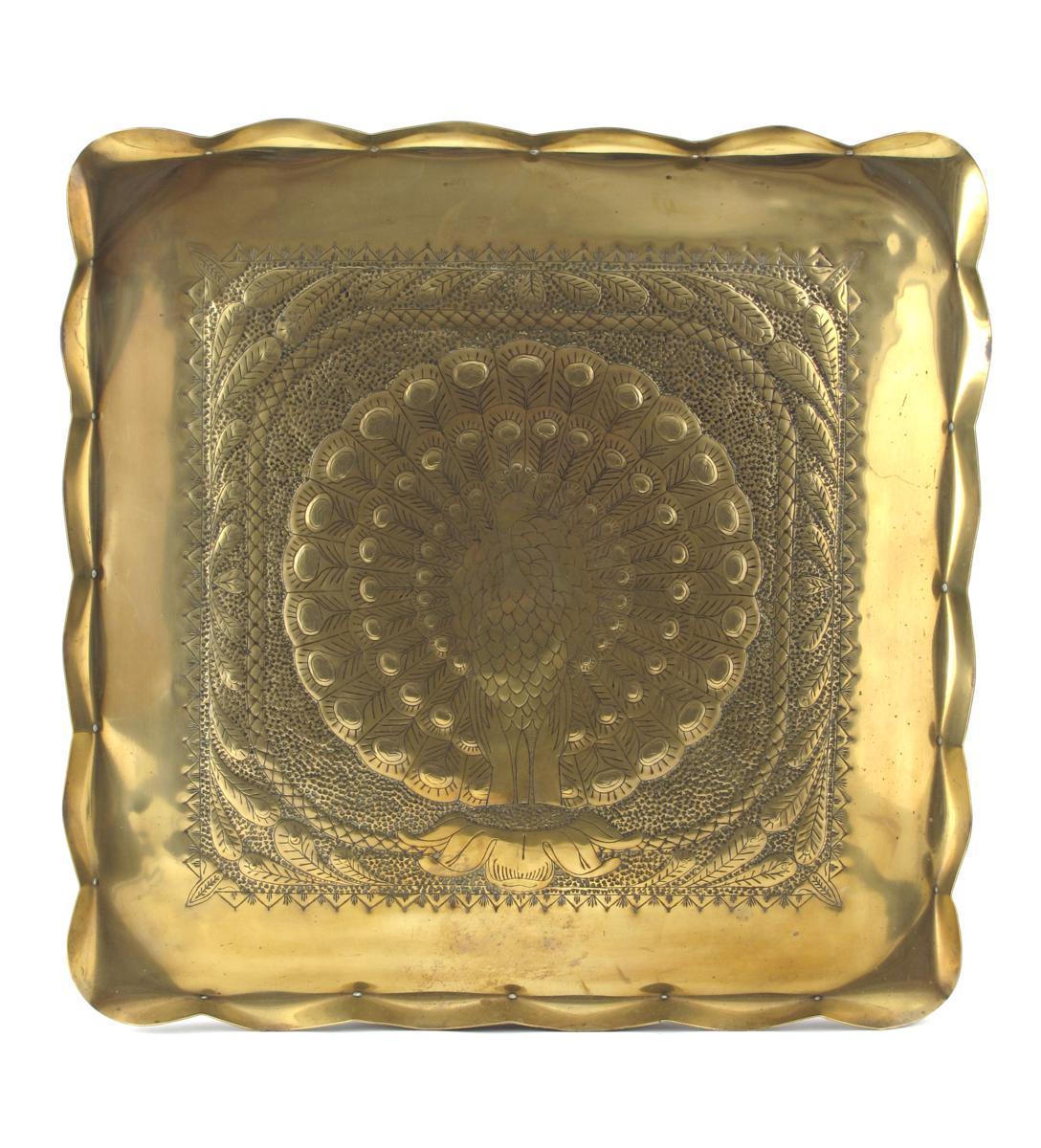 Appraisal: A large brass tray