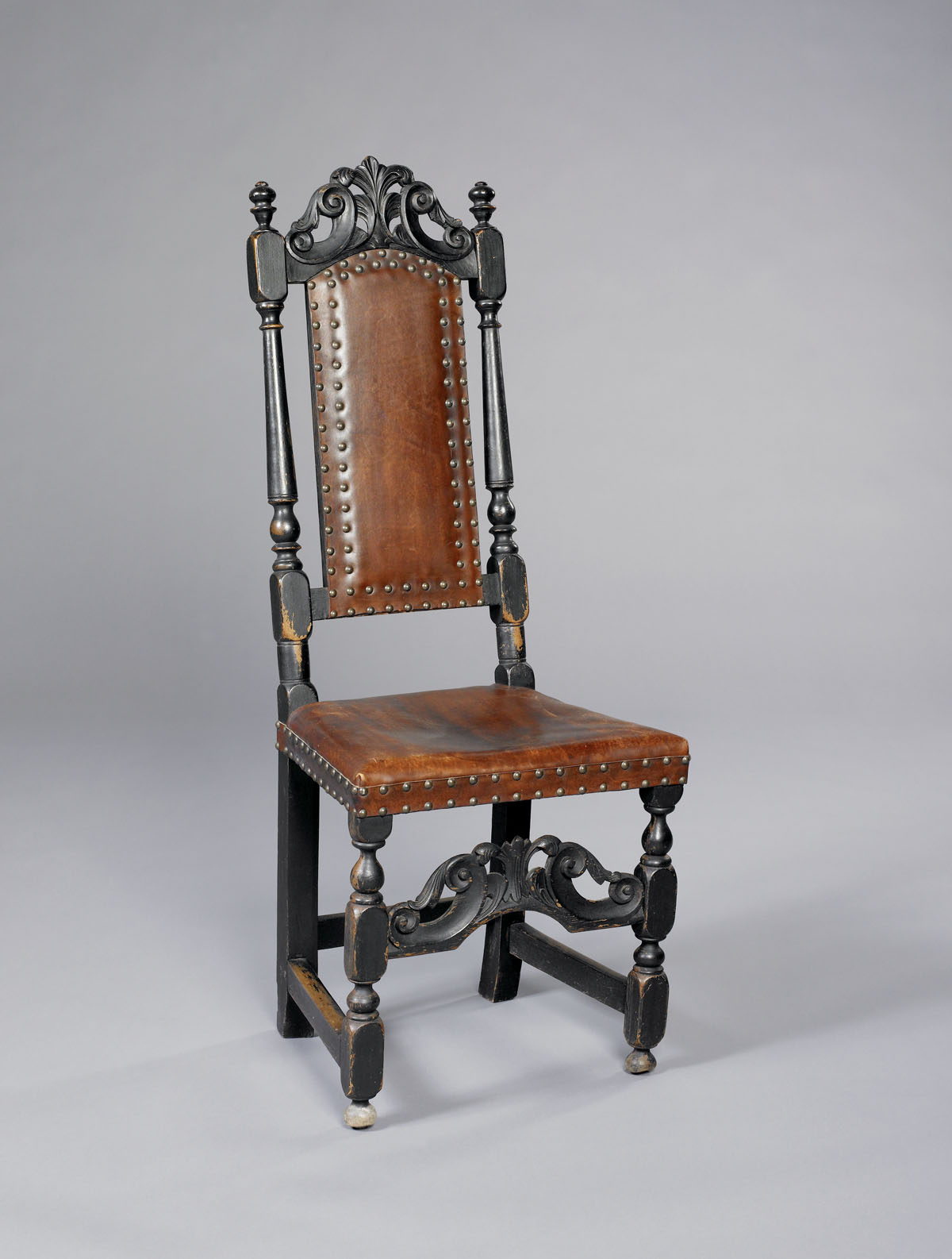 Appraisal: NEW ENGLAND WILLIAM AND MARY CARVED MAPLE SIDE CHAIR IN