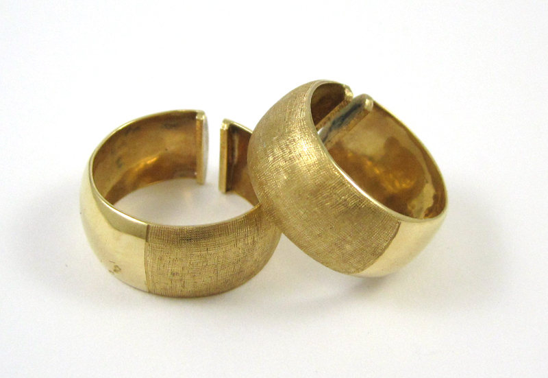 Appraisal: PAIR OF FOURTEEN KARAT GOLD EARRINGS each yellow gold hoop