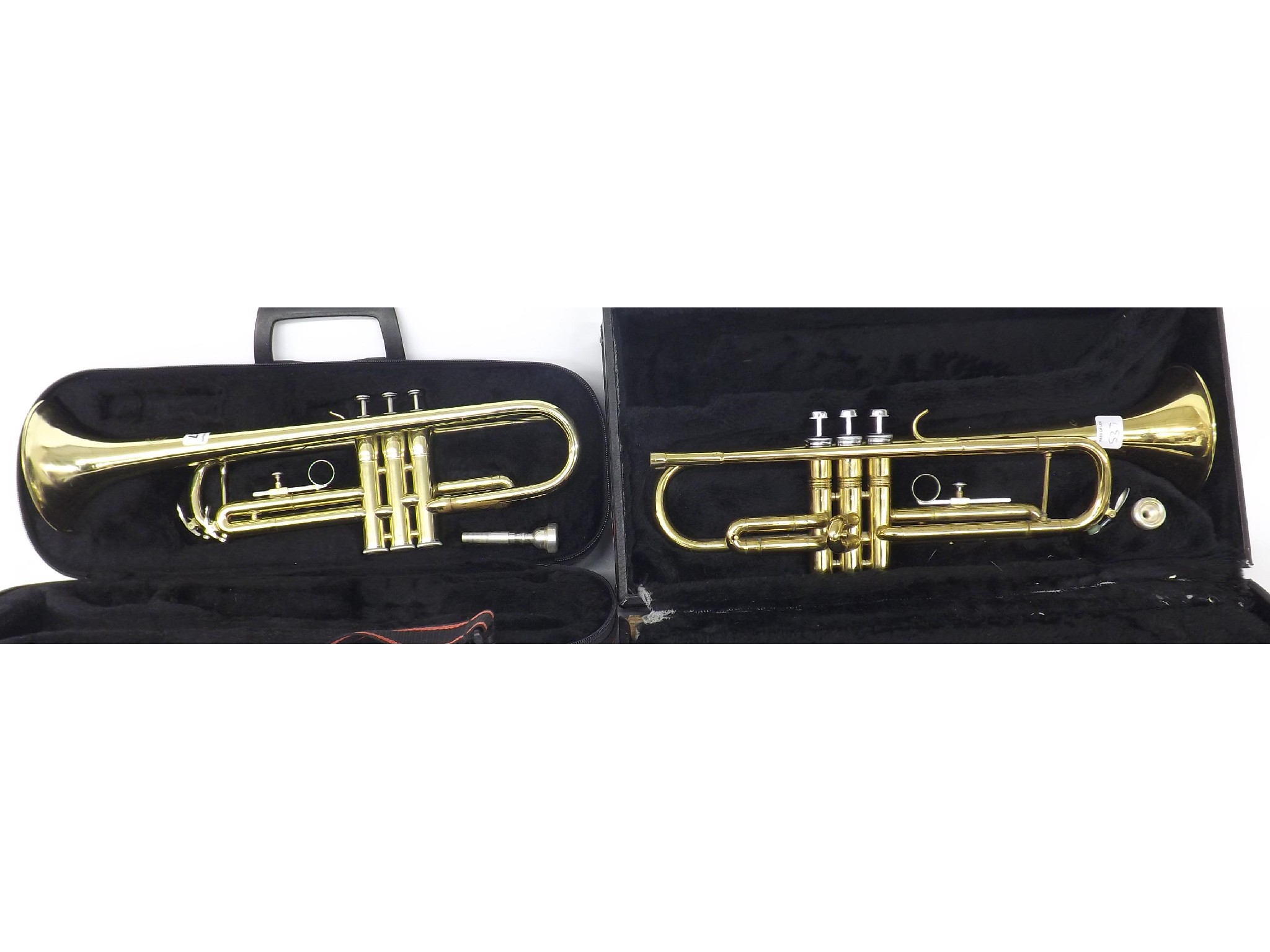 Appraisal: Jupiter gold lacquered trumpet ser no C case together with