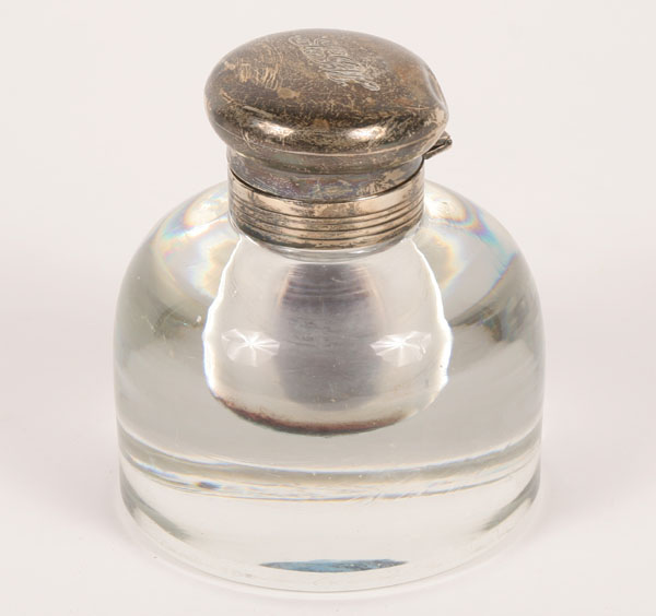 Appraisal: An inkwell paperweight monogrammed lid H