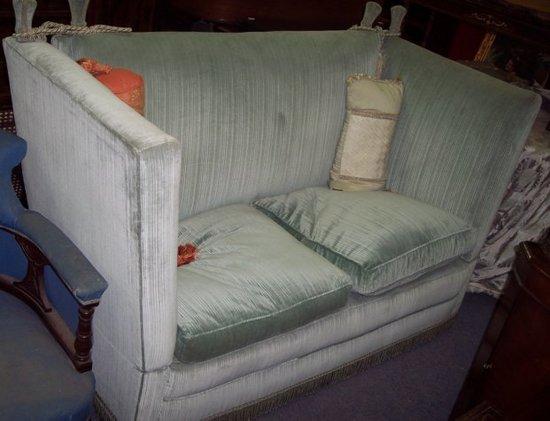 Appraisal: A Knole type two-seat settee with usual drop ends and