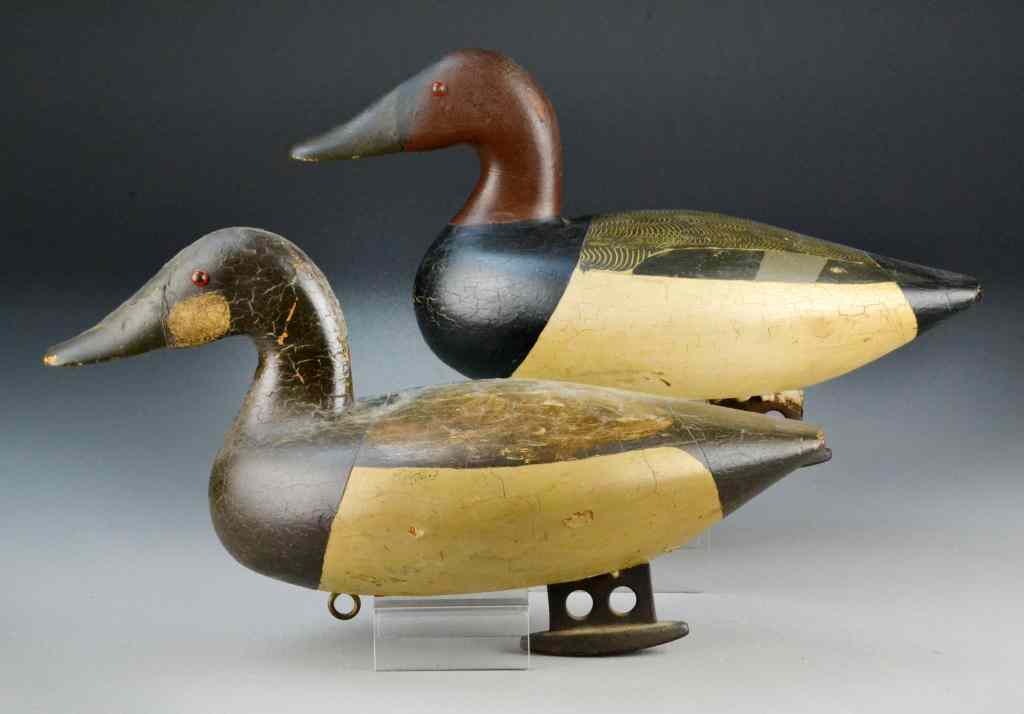 Appraisal: Ben Yeargan Canvasback Duck Decoys - PairDrake and hen with