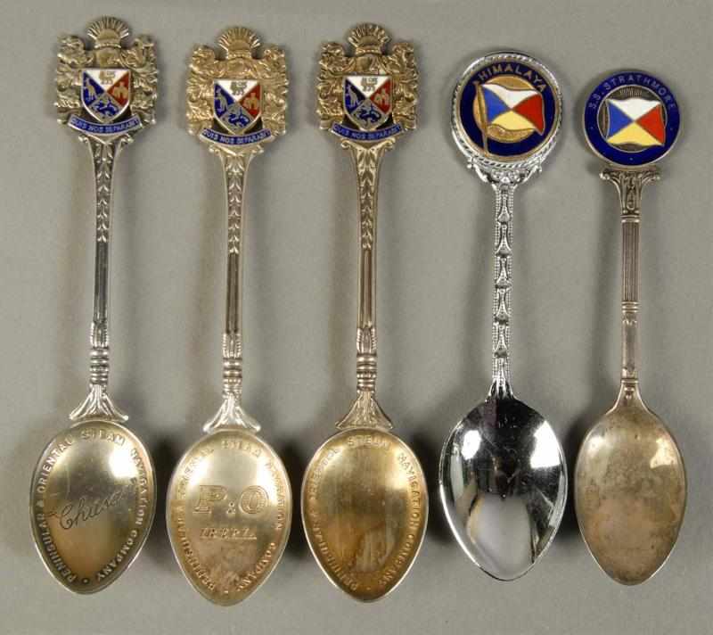 Appraisal: Lot of P O Lines Souvenir Spoons Description Includes Chusan