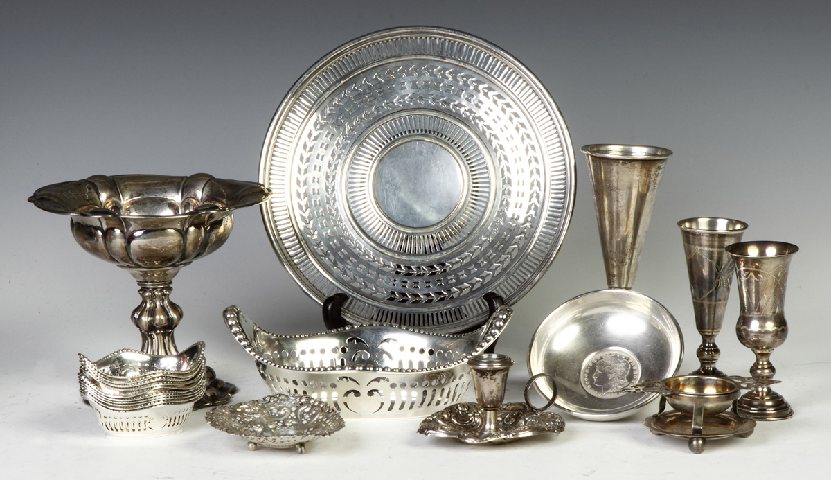 Appraisal: Group of Various Sterling Silver Table Items Gorham nut set