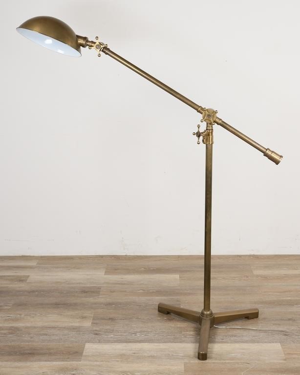 Appraisal: Ralph Lauren style cantilever floor lamp st Century Patinated metal