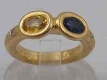 Appraisal: Chaumet a French hallmarked carat gold yellow and blue sapphire