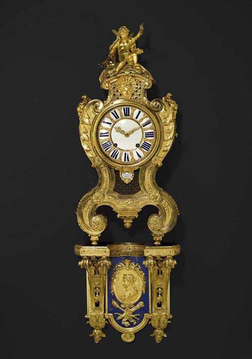 Appraisal: IMPORTANT CARTEL CLOCK WITH PLINTH R gence the case from