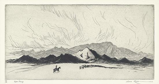 Appraisal: GENE KLOSS Open Range Etching and drypoint x mm x