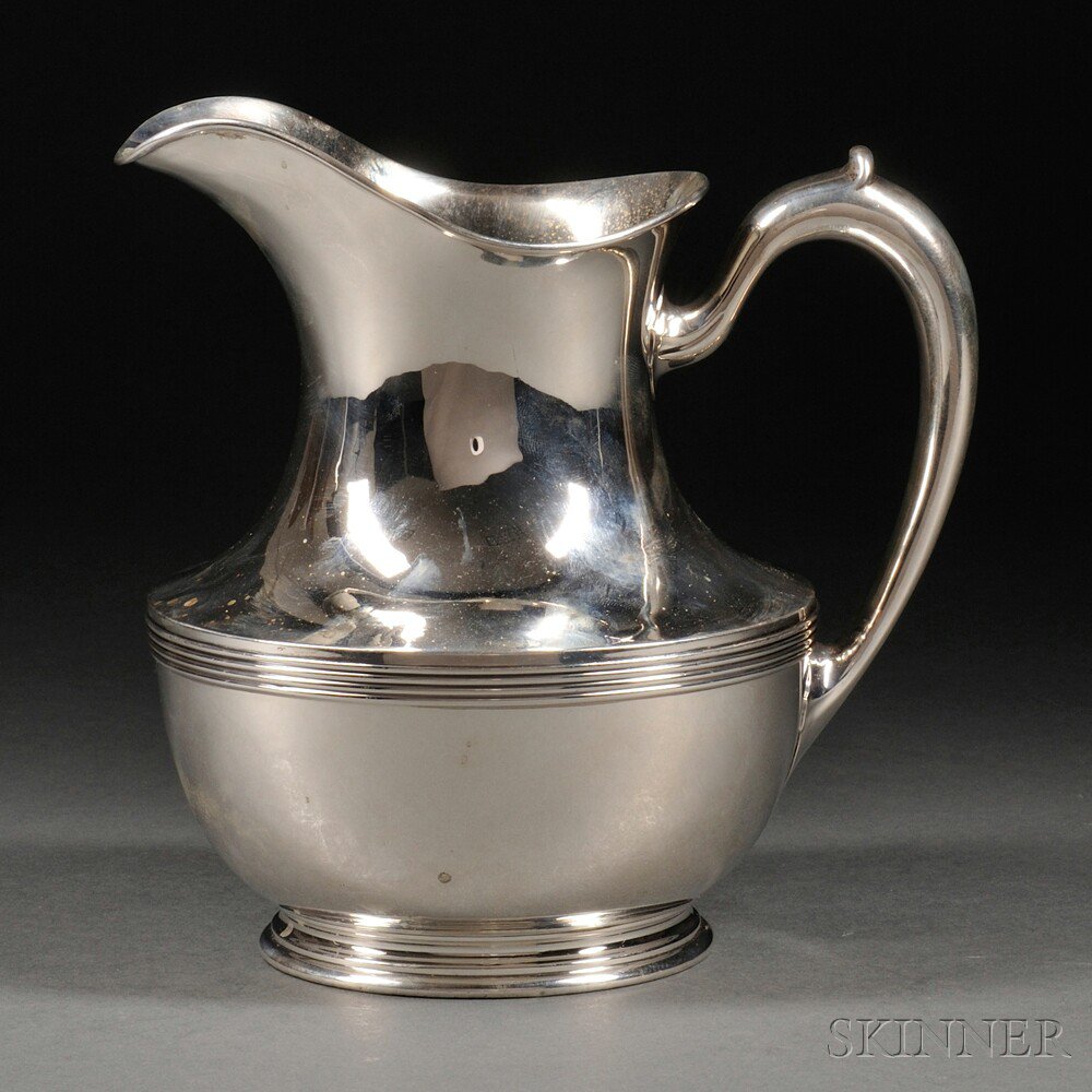 Appraisal: Whiting Sterling Silver Pitcher New York squat baluster form with