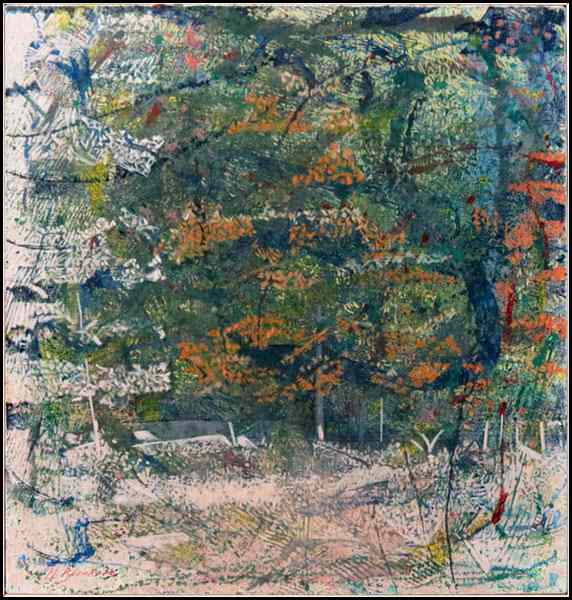 Appraisal: MARTIN BARNHOLM SWEDISH CONTEMPORARY FOREST BEHIND FENCE Signed and dated