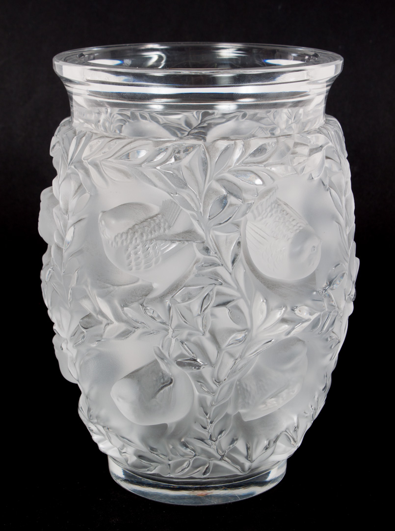 Appraisal: Lalique partially frosted crystal Bagatelle vase inscribed Lalique France in